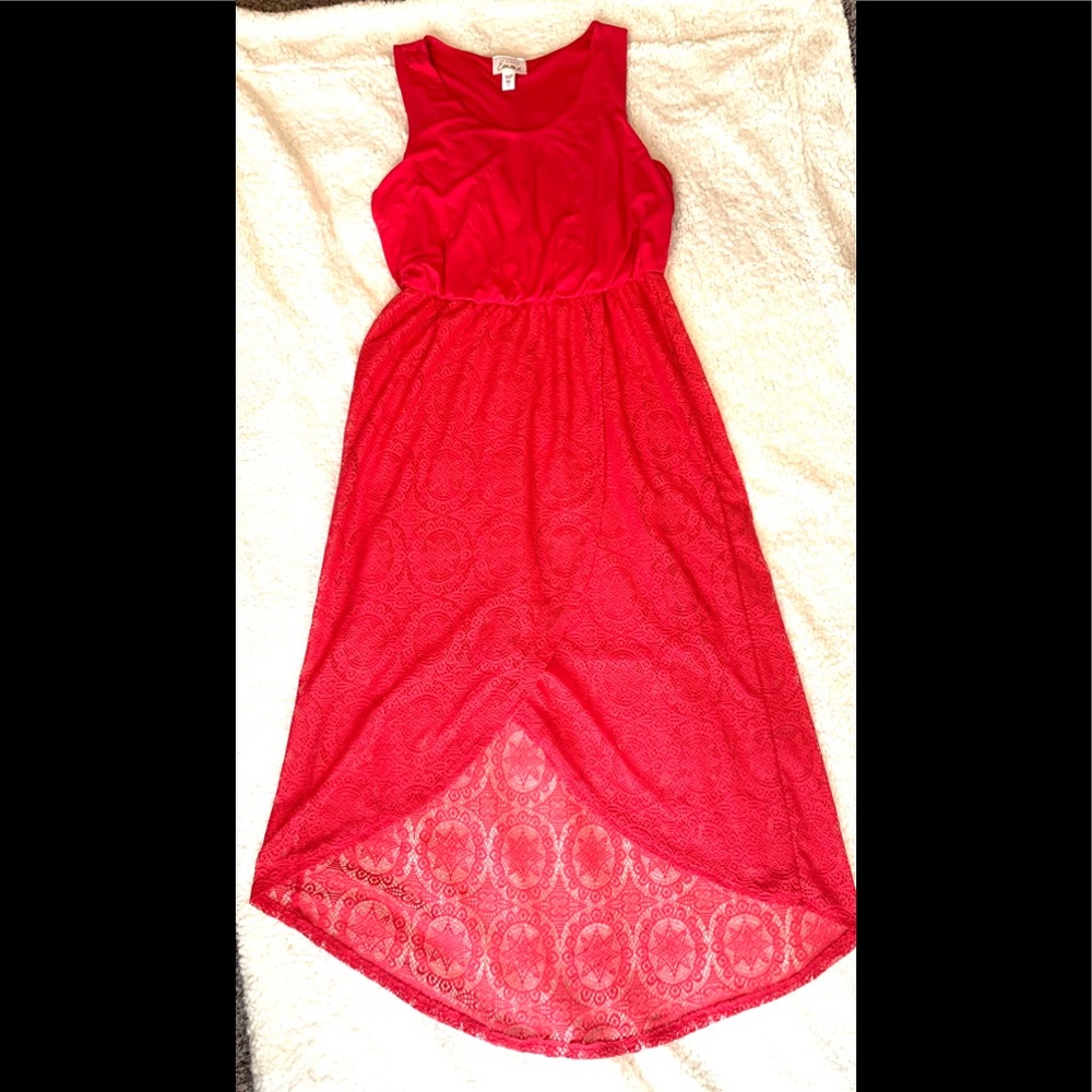 NWT Red Crochet Lace Maxi Dress Sleeveles Sz 1X-2X
